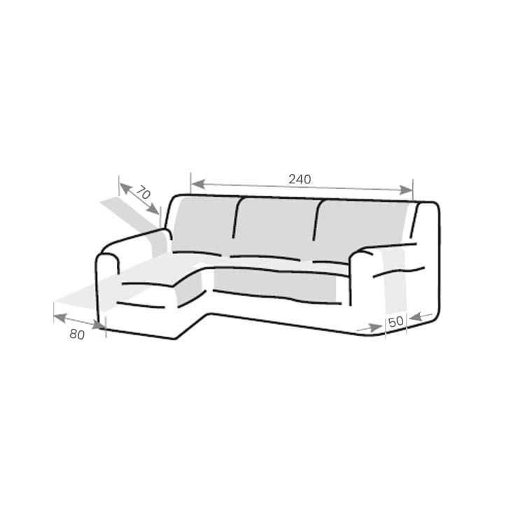 Afmetingen Bankbeschermer Velvet Quilt Chaise Longue Links