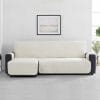 Bankbeschermer Velvet Quilt Chaise Longue Links ivoor