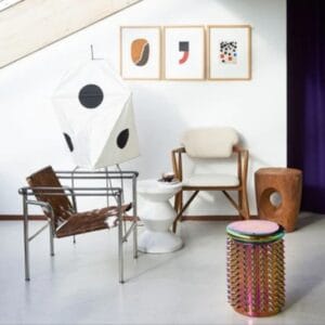 Gedurfd interieur ontwerp met de bijzettafels van Pols Potten